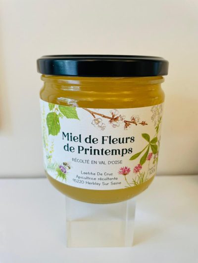 Pot de miel de fleurs de printemps récolté à Herblay par Gourmandine